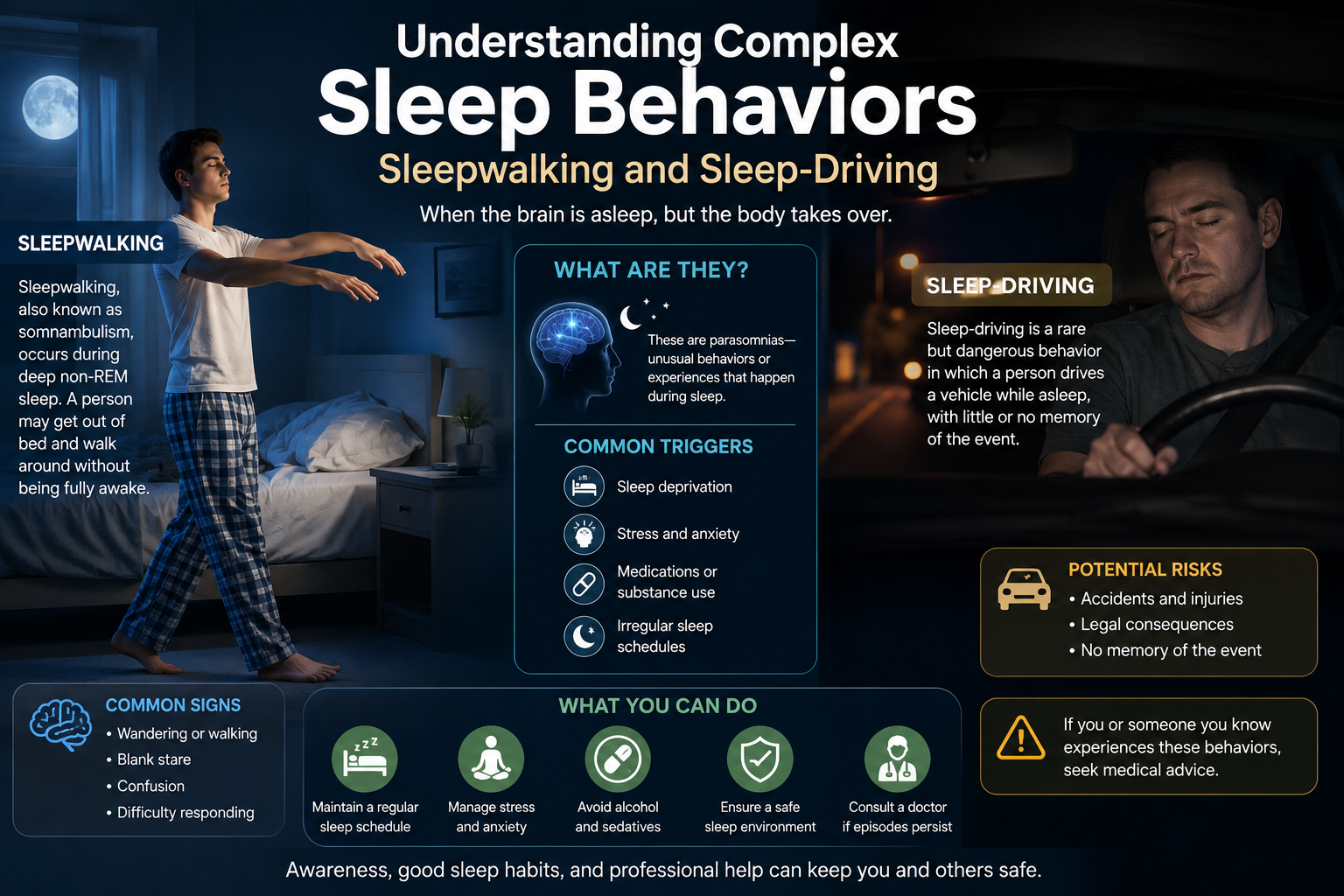 Understanding Complex Sleep Behaviors: Sleepwalking and Sleep-Driving