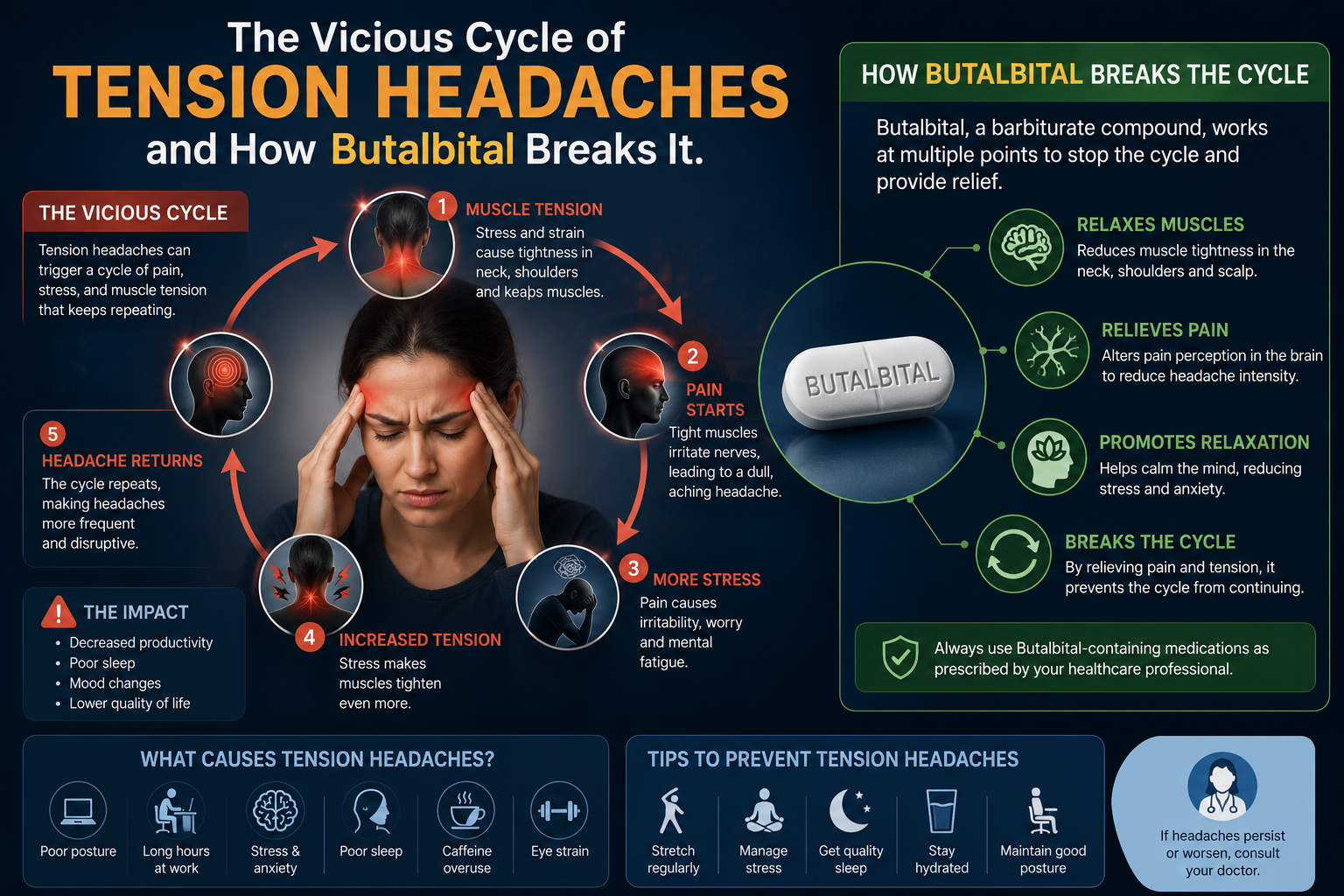 The Vicious Cycle of Tension Headaches and How Butalbital Breaks It.